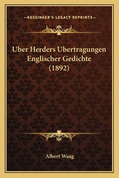 portada Uber Herders Ubertragungen Englischer Gedichte (1892) (en Alemán)