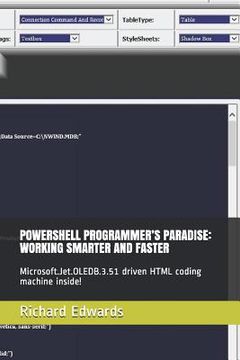portada Powershell Programmer's Paradise: Working Smarter and Faster: Microsoft.Jet.Oledb.3.51 Driven HTML Coding Machine Inside! (en Inglés)