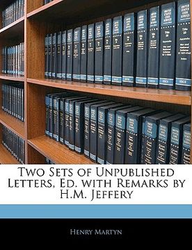 portada two sets of unpublished letters, ed. with remarks by h.m. jeffery (in English)