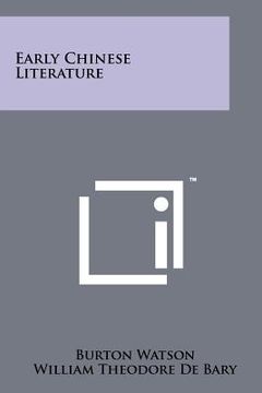 portada early chinese literature (en Inglés)
