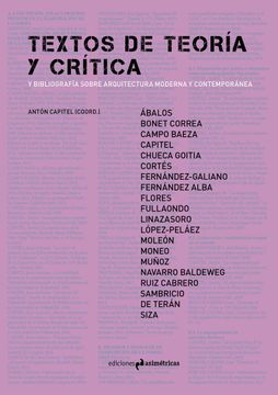 portada Textos de Teoria y Critica y Bibliografia Sobre Arquitectura Moderna y Contemporanea (in Spanish)