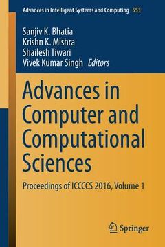 portada Advances in Computer and Computational Sciences: Proceedings of Iccccs 2016, Volume 1 (en Inglés)