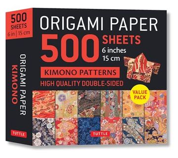portada Origami Paper 500 Sheets Kimono Flowers 6" (15 cm) (en Inglés)