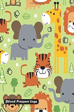 portada Blood Pressure Log: Animals Wildlife Cartoon Cover (in English)