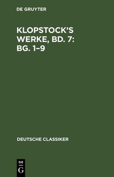 portada Klopstock¿ S Werke, bd. 7: Bg. 1¿ 9 (in German)