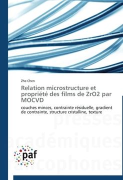 portada Relation microstructure et propriété des films de ZrO2 par MOCVD