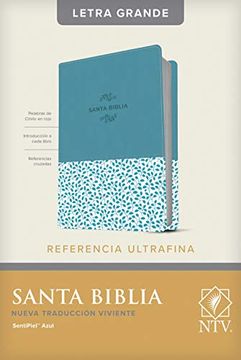 portada Santa Biblia Ntv, Edición de Referencia Ultrafina, Letra Grande (Letra Roja, Sentipiel, Azul)