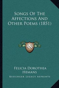 portada songs of the affections and other poems (1851) (en Inglés)
