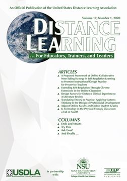 portada Distance Learning - Volume 17 Issue 1 2020 (en Inglés)