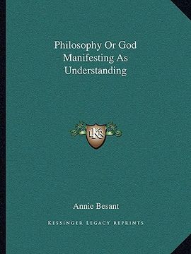 portada philosophy or god manifesting as understanding