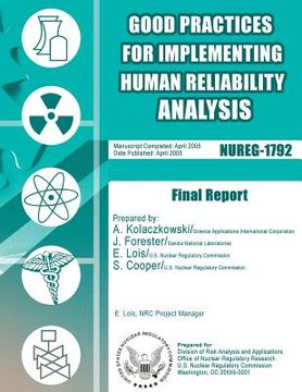 portada Good Practices for Implementing Human Reliability Analysis (HRA): Final Report (en Inglés)