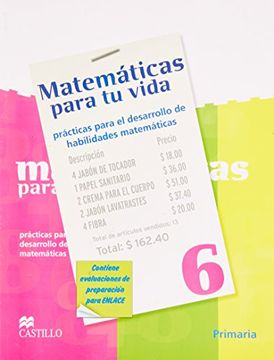 portada matematicas para tu vida 6 contiene evaluaciones de preparacion para enlace. primaria