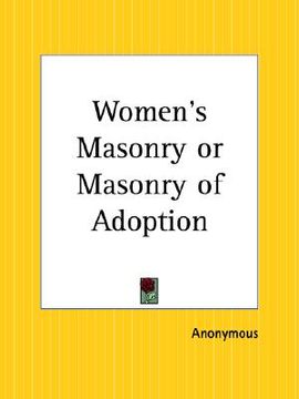 portada women's masonry or masonry of adoption (en Inglés)