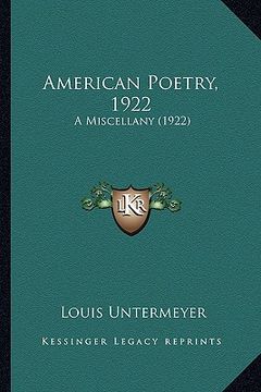 portada american poetry, 1922: a miscellany (1922) (en Inglés)