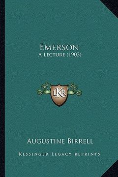 portada emerson: a lecture (1903) (en Inglés)