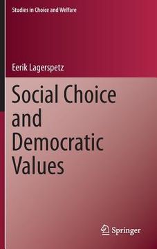 portada Social Choice and Democratic Values (en Inglés)