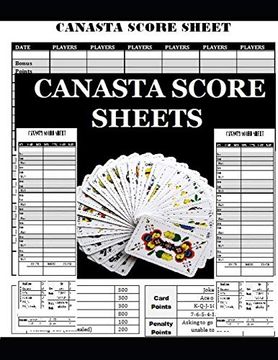 portada Canasta Score Sheets: Anasta Game Record Keeper Book Card, Contains 120 Sheets, Size 8. 5 x 11 Inch 