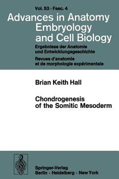 portada chondrogenesis of the somitic mesoderm (en Inglés)