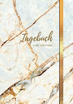 portada Tagebuch - a5 Liniert - 100 Seiten 90G/M - Soft Cover Motiv Marmor Wei? - fsc Papier