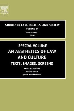 portada an aesthetics of law and culture: texts, images, screens: special volume (en Inglés)