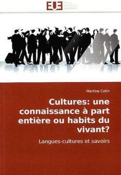 portada Cultures: Une Connaissance a Part Entiere Ou Habits Du Vivant?