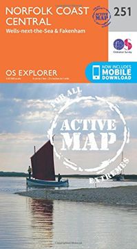 portada Ordnance Survey Explorer Active 251 Norfolk Coast Central map With Digital Version (en Inglés)