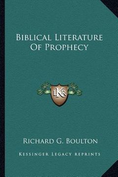portada biblical literature of prophecy (en Inglés)