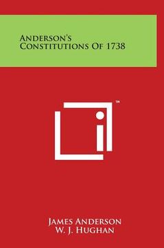 portada Anderson's Constitutions of 1738 (en Inglés)
