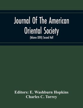 portada Journal Of The American Oriental Society (Volume Xxvii) Second Half (en Inglés)