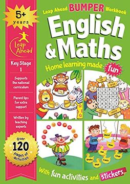 portada Leap Ahead Bumper Workbook: 5+ Years English & Maths (English Educational Books) (en Inglés)