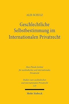 portada Geschlechtliche Selbstbestimmung Im Internationalen Privatrecht (en Alemán)