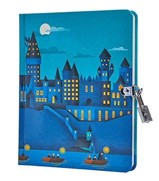 portada Harry Potter Hogwarts Castle at Night Lock & key Diary (Lock and Key) (en Inglés)