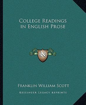 portada college readings in english prose