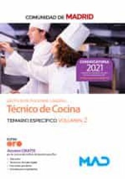 portada Técnico de Cocina de la Comunidad de Madrid (Estabilización). Temario Específico Volumen 2