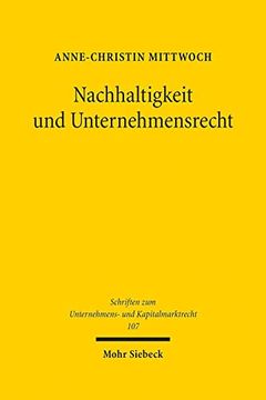 portada Nachhaltigkeit Und Unternehmensrecht (en Alemán)