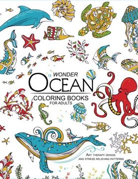 portada Wonder Ocean Coloring Books for Adults: Adult Coloring Book (en Inglés)