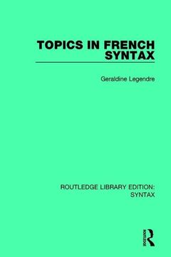 portada Topics in French Syntax (en Inglés)