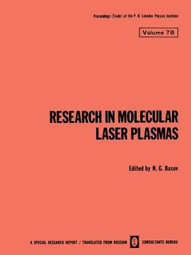 portada Research in Molecular Laser Plasmas (en Inglés)