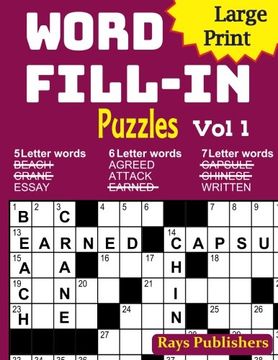 portada Large Print Word Fill-In Puzzles (Brain Stimulating Crossword Fill-Ins) (en Inglés)