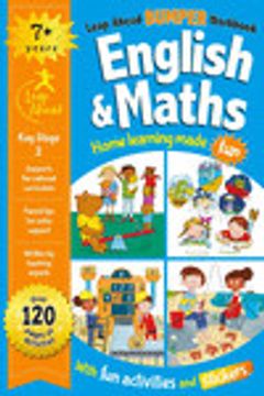 portada Leap Ahead Bumper Workbook: 7+ Years English & Maths (English Educational Books) (in English)