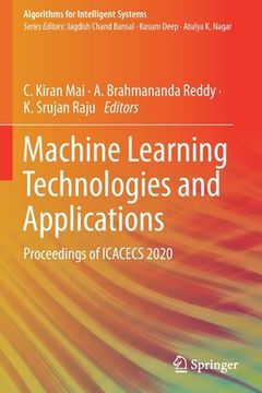 portada Machine Learning Technologies and Applications: Proceedings of Icacecs 2020