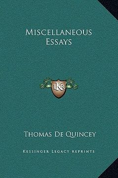 portada miscellaneous essays (in English)