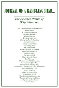 portada Journal of a Rambling Mind: The Selected Works of Billy Wiseman (en Inglés)