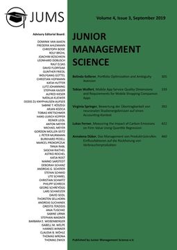 portada Junior Management Science, Volume 4, Issue 3, September 2019 (en Alemán)