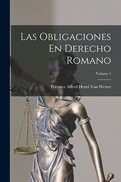 portada Las Obligaciones en Derecho Romano; Volume 1