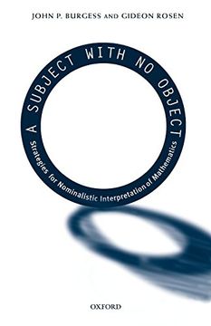 portada A Subject With no Object: Strategies for Nominalistic Interpretation of Mathematics (in English)