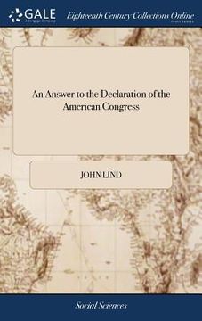 portada An Answer to the Declaration of the American Congress (en Inglés)