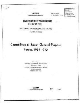 portada Capabilities of Soviet General Purpose Forces, 1964-1970: NATIONAL INTELLIGENCE Estimate NUMBER 11-14-64 (en Inglés)