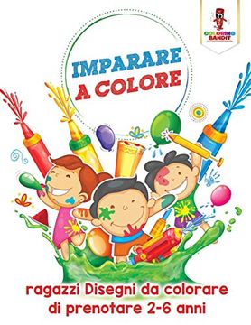 portada Imparare a Colore: Ragazzi Disegni da Colorare di Prenotare 2-6 Anni 