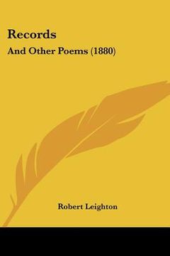 portada records: and other poems (1880) (en Inglés)